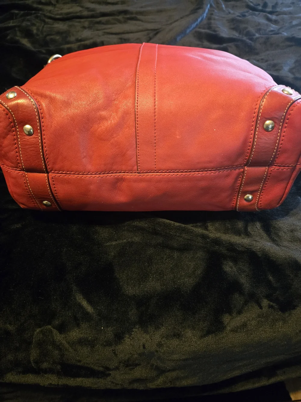 Coach Carly Large Hobo 10616 Red Nappa Leather Y2K Cherry Brass Rare 14